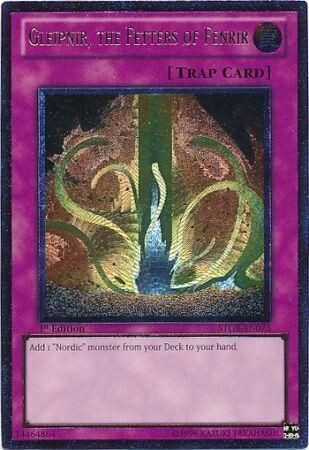 Ultimate Rare - Gleipnir, the Fetters of Fenrir - STOR-EN073 1st Edition
Storm of Ragnarok 1st Edition Singles