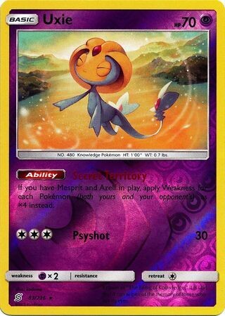 Uxie - 83/236 - Holo Rare Reverse Holo
Sun &amp; Moon: Unified Minds Reverse Holo Singles
