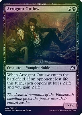 Arrogant Outlaw 084/277 - Foil Innistrad: Midnight Hunt Foil Singles (Español)