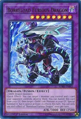 Borreload Furious Dragon - SDRR-EN042 - Ultra Rare 1st Edition Rokket Revolt Singles (espanol)