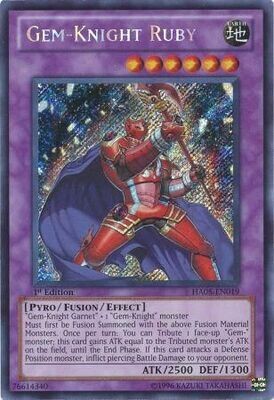 Gem-Knight Ruby - HA05-EN019 - Secret Rare 1st Edition
Hidden Arsenal 5 1st Edition Singles (Espanol)