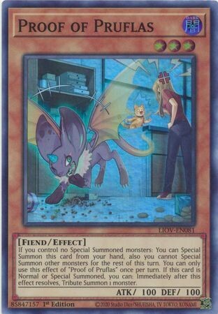 Proof of Pruflas - LIOV-EN081 - Super Rare 1st Edition Lightning Overdrive: LIOV 1st Edition Singles