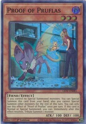 Proof of Pruflas - LIOV-EN081 - Super Rare 1st Edition Lightning Overdrive: LIOV 1st Edition Singles