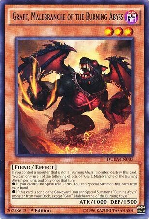 SJ Graff, Malebranche of the Burning Abyss - DUEA-EN083 - Rare 1st Edition
Duelist Alliance 1st Edition Singles