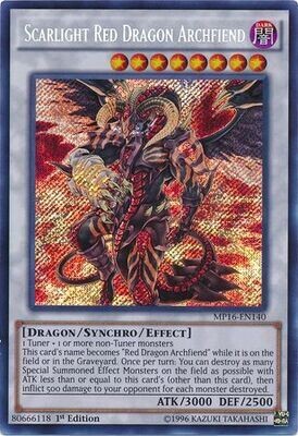 SH Scarlight Red Dragon Archfiend - MP16-EN140 - Secret Rare 1st Edition
Yu-Gi-Oh! 2016 Mega-Tins 1st Edition Singles