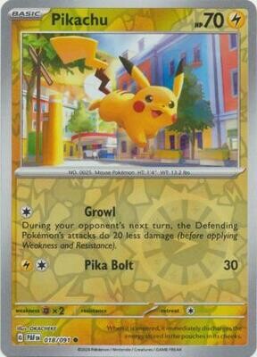 SJ Pikachu - 018/091 - Common Reverse Holo Paldean Fates Reverse Holo Singles