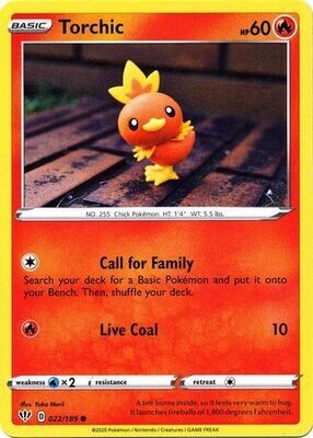 Torchic - 022/189 - Common Sword &amp; Shield: Darkness Ablaze Singles (Español)