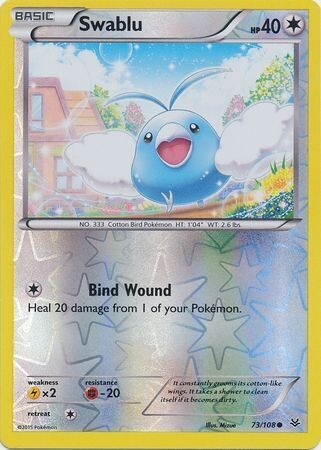 Swablu - 73/108 - Common Reverse Holo
XY: Roaring Skies Reverse Holo Singles