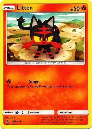 Litten - 26/214 - Common
Sun &amp; Moon: Unbroken Bonds Singles