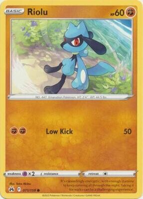 Riolu - 071/159 - Common Crown Zenith Singles