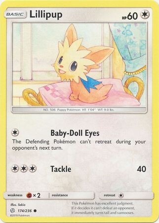 Lillipup - 174/236 - Common Reverse Holo
Sun &amp; Moon: Cosmic Eclipse Reverse Holo Singles