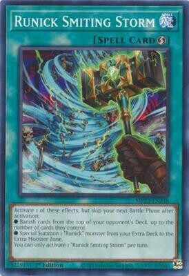 Runick Smiting Storm - MP23-EN248 - Common 1st Edition
Mega Tin 2023 Dueling Heroes Singles