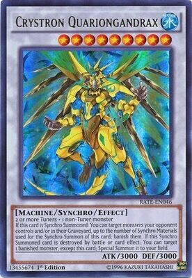 SJ Crystron Quariongandrax - RATE-EN046 - Ultra Rare 1st Edition Raging Tempest 1st Edition Singles (Espanol)