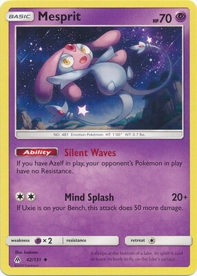 Mesprit - 42/131 - Uncommon
Sun &amp; Moon: Forbidden Light Singles