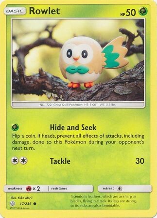 Rowlet - 17/236 - Common
Sun &amp; Moon: Cosmic Eclipse Singles