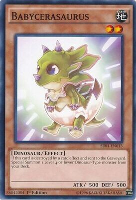 Babycerasaurus - SR04-EN013 - Common 1st Edition
Structure Deck: Dinosmasher&#39;s Fury 1st Edition Singles *Espanol*