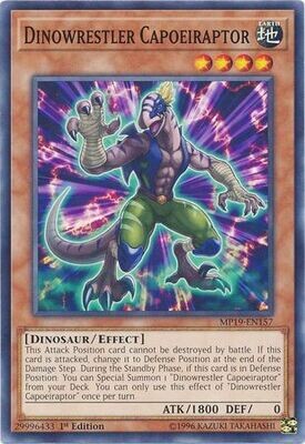 Dinowrestler Capoeiraptor - MP19-EN157 - Common 1st Edition Yu-Gi-Oh! 2019 Mega-Tins: Gold Sarcophagus Tin Mega Pack Singles *Espanol*
