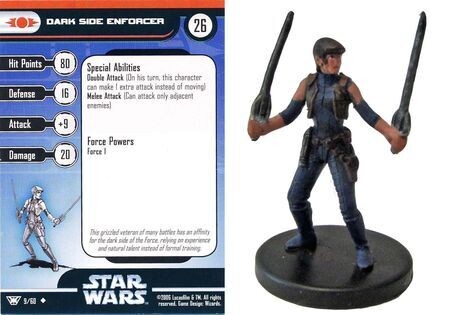 SJ Dark Side Enforcer #09 Champions of the Force Star Wars Miniatures Uncommon
Champions of the Force Singles Sin Tarjeta
