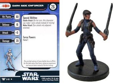 SJ Dark Side Enforcer #09 Champions of the Force Star Wars Miniatures Uncommon
Champions of the Force Singles Sin Tarjeta