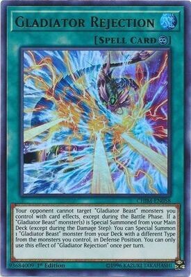 Gladiator Rejection - CHIM-EN058 - Ultra Rare 1st Edition
Chaos Impact 1st Edition Singles