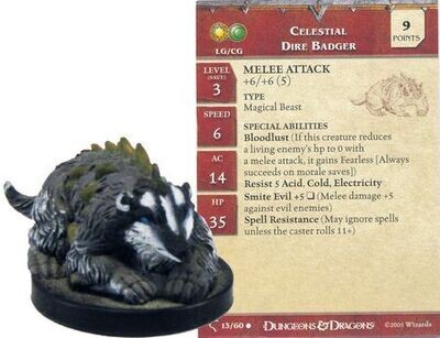 SJ Celestial Dire Badger #13 Deathknell D&amp;D Miniatures
Deathknell (D&amp;D) Sin Tarjeta