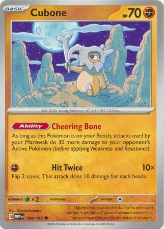Cubone - 104/165 - Common Scarlet &amp; Violet 151 Singles