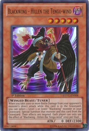 Blackwing - Hillen the Tengu-wind - EXVC-EN008 - Super Rare 1st Edition Extreme Victory 1st Edition Singles