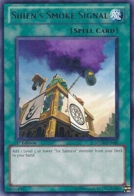 Shien&#39;s Smoke Signal - STOR-EN048 - Rare 1st Edition
Storm of Ragnarok 1st Edition Singles *Espanol*