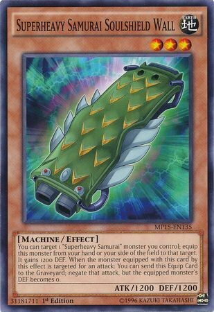 Superheavy Samurai Soulshield Wall - MP15-EN135 - Common 1st Edition
Yu-Gi-Oh! 2015 Mega-Tins [MP15]