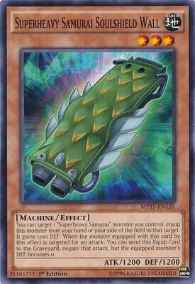 Superheavy Samurai Soulshield Wall - MP15-EN135 - Common 1st Edition
Yu-Gi-Oh! 2015 Mega-Tins [MP15]