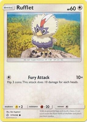 Rufflet - 177/236 - Common Sun &amp; Moon: Cosmic Eclipse Singles