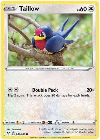 Taillow - 133/185 - Common
Sword &amp; Shield: Vivid Voltage Singles