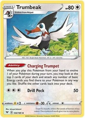 Trumbeak - 144/185 - Uncommon
Sword &amp; Shield: Vivid Voltage Singles