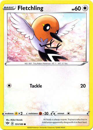 Fletchling - 151/189 - Common
Sword &amp; Shield: Darkness Ablaze Singles
