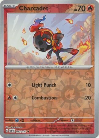 Charcadet - 043/197 - Common Reverse Holo Obsidian Flames Reverse Holo Singles