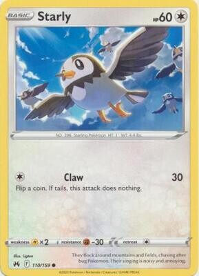 Starly - 110/159 - Common Crown Zenith Singles