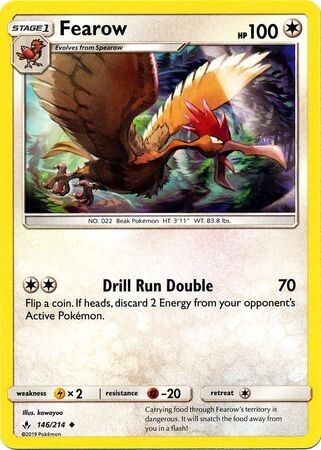 Fearow - 146/214 - Uncommon
Sun &amp; Moon: Unbroken Bonds Singles
