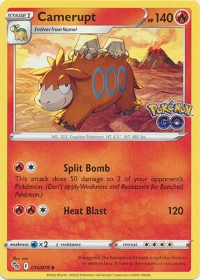 Camerupt - 014/078 - Uncommon
Pokemon Go Singles