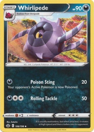 Whirlipede - 106/198 - Uncommon
Sword &amp; Shield: Chilling Reign Singles (Español)
