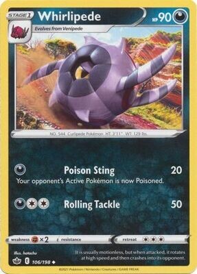 Whirlipede - 106/198 - Uncommon
Sword &amp; Shield: Chilling Reign Singles