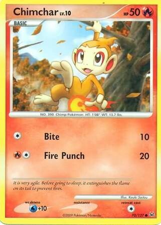 Chimchar - 70/127 - Common Platinum (Base Set) Singles
