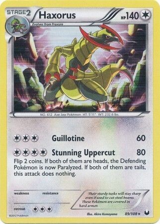 Haxorus - 89/108 - Holo Rare
Black &amp; White 5: Dark Explorers Singles