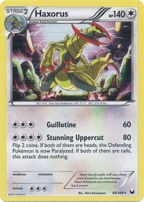 Haxorus - 89/108 - Holo Rare
Black &amp; White 5: Dark Explorers Singles