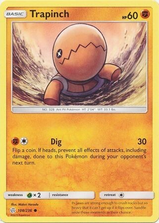 Trapinch - 108/236 - Common Sun &amp; Moon: Cosmic Eclipse Singles