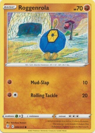 Roggenrola - 086/203 - Common
Sword &amp; Shield: Evolving Skies Singles