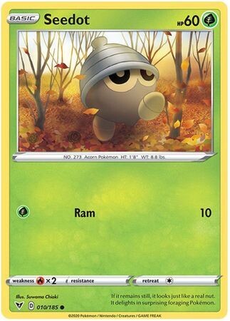 Seedot - 010/185 - Common Sword &amp; Shield: Vivid Voltage Singles