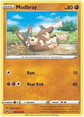 Mudbray - 096/185 - Common
Sword &amp; Shield: Vivid Voltage Singles