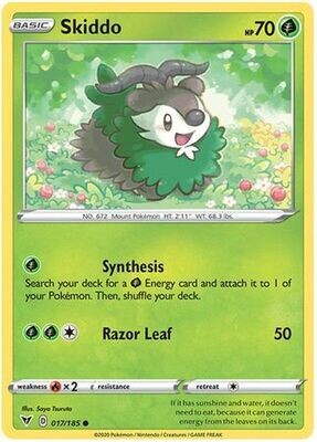 Skiddo - 017/185 - Common Sword &amp; Shield: Vivid Voltage Singles