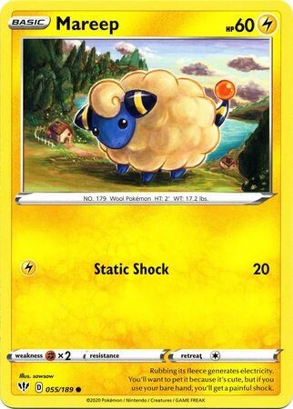 Mareep - 055/189 - Common
Sword &amp; Shield: Darkness Ablaze Singles