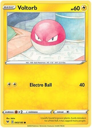 Voltorb - 045/185 - Common
Sword &amp; Shield: Vivid Voltage Singles